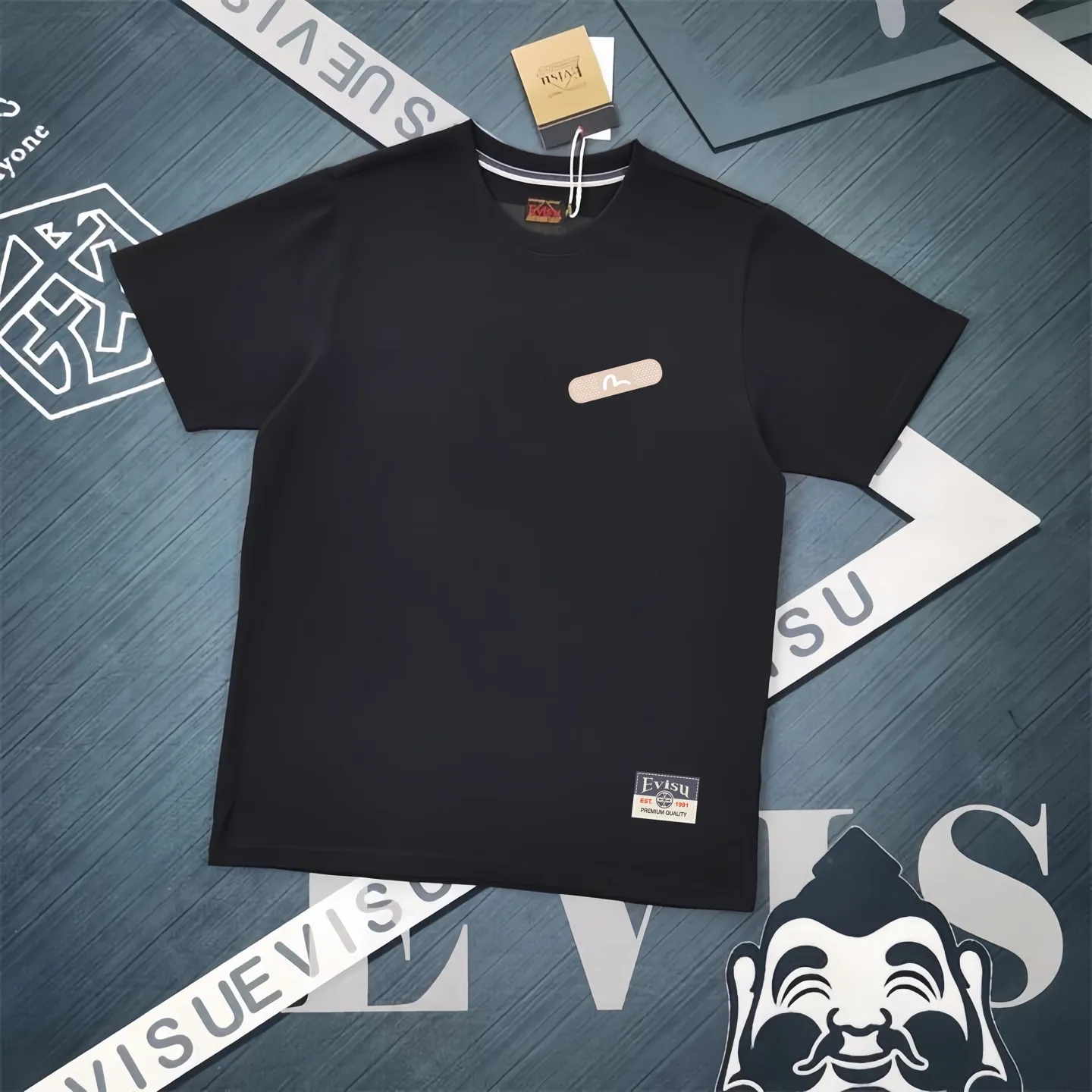 Evisu 2025New Arrival T ⚠ Quality⚠ Same Style T 。 ，Black S-XXL，White S-XXL，Gray M-XXL，Red M-XXL， Red M-XXL Blue M-XXL